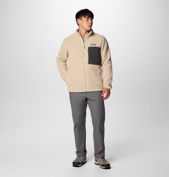 Men Columbia Mountainside™ Heavyweight Fleece Khaki / Dark Grey | US-GATMHY-980