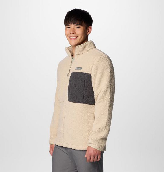 Men Columbia Mountainside™ Heavyweight Fleece Khaki / Dark Grey | US-GATMHY-980