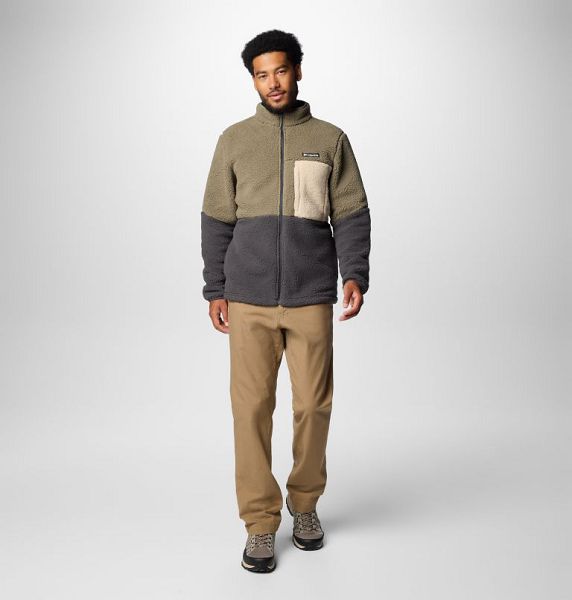 Men Columbia Mountainside™ Heavyweight Fleece Grey / Green / Dark Grey / Khaki | US-GSAKDC-820