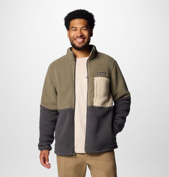 Men Columbia Mountainside™ Heavyweight Fleece Grey / Green / Dark Grey / Khaki | US-GSAKDC-820