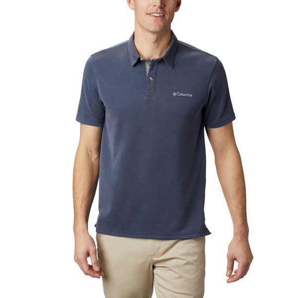 Men Columbia Nelson Point™ Polo Shirts Navy | US-JFCMHB-578