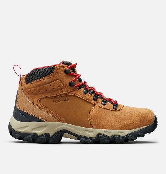 Men Columbia Newton Ridge™ Plus II Suede Waterproof Walking Boots Blue / Red | US-DZMPQH-047