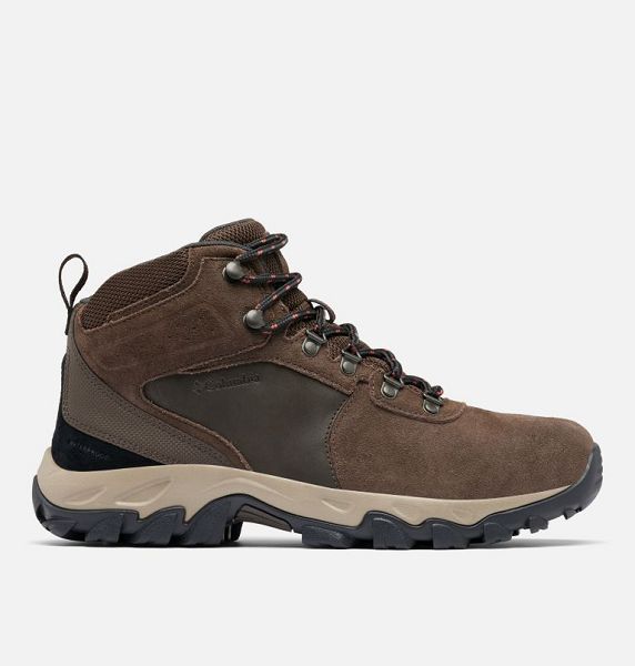 Men Columbia Newton Ridge™ Plus II Suede Waterproof Walking Boots Dark Brown / Brown | US-ZJTQNY-714