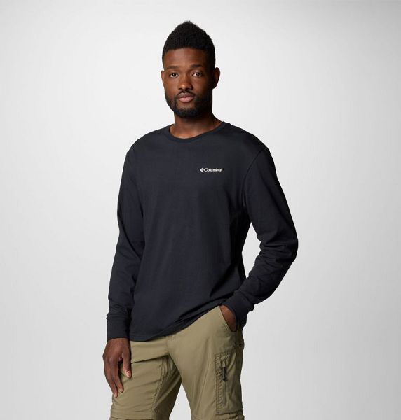 Men Columbia North Cascades™ Long Sleeve T-Shirt Black | US-CJNMOX-683