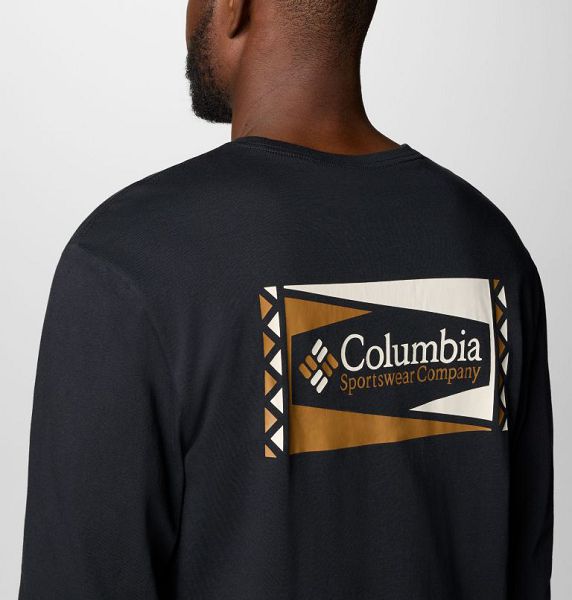 Men Columbia North Cascades™ Long Sleeve T-Shirt Black | US-CJNMOX-683