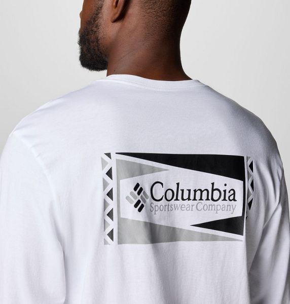 Men Columbia North Cascades™ Long Sleeve T-Shirt White | US-FKUMZL-856