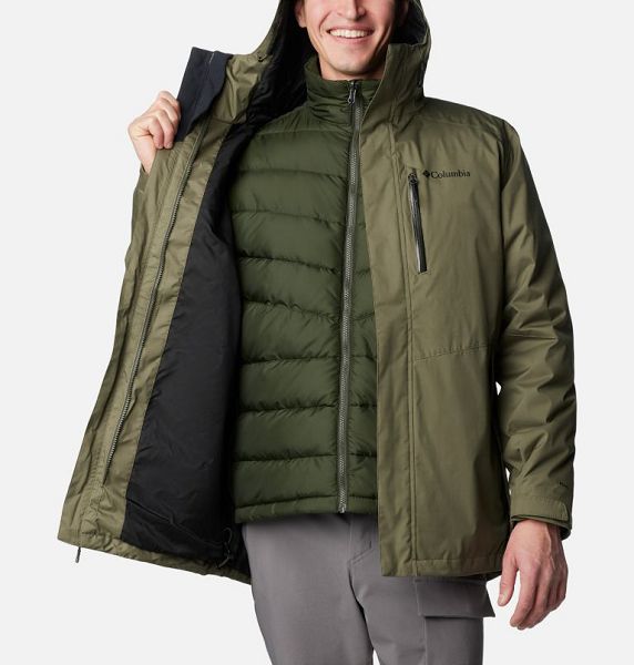 Men Columbia Oak Harbor™ Waterproof Insulated 3 In 1 Jackets Grey / Green | US-QZFMTR-809