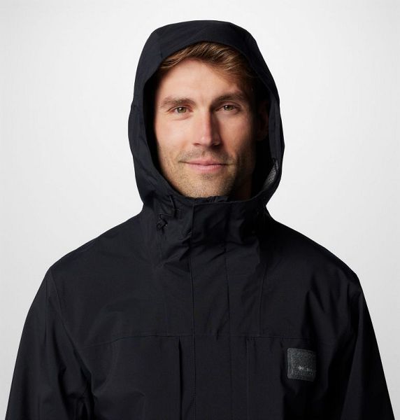 Men Columbia PFG Mackenzie River™ Waterproof Hooded Jackets Black | US-WFTOIX-617