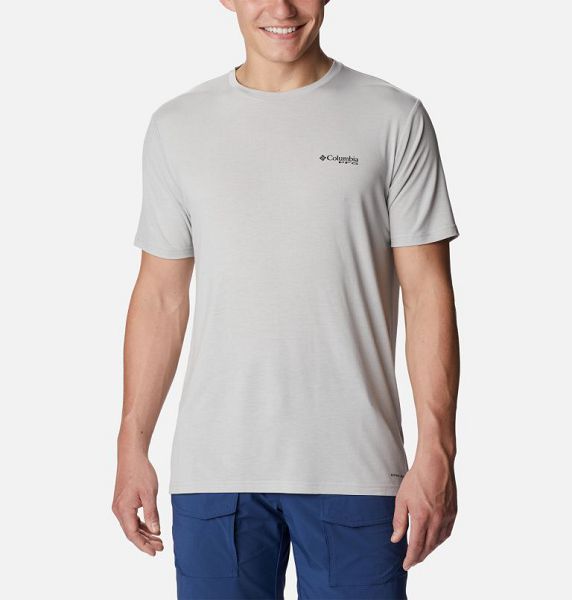 Men Columbia PFG™ Triangle Fill Technical T-Shirt Grey | US-DZJOXH-651