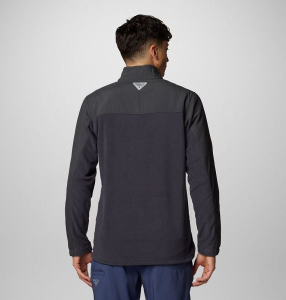 Men Columbia PFG Uncharted™ Fleece Jackets Dark Grey | US-WOHQSR-096