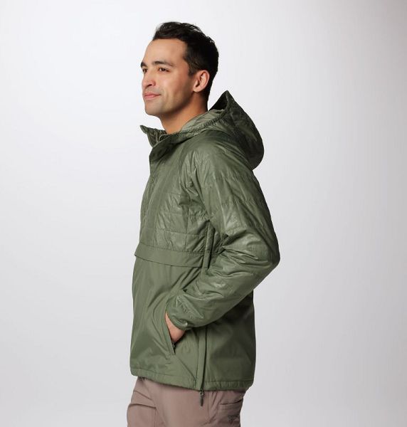 Men Columbia PFG Uncharted™ Insulated Hooded Jackets Grey / Green | US-YFVKXC-132