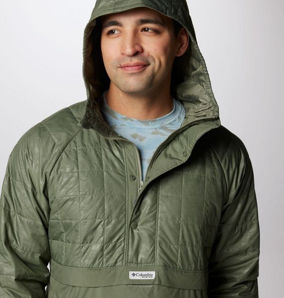 Men Columbia PFG Uncharted™ Insulated Hooded Jackets Grey / Green | US-YFVKXC-132