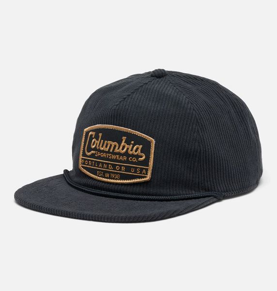 Men Columbia Packsaddle™ Corduroy Snap Back Caps Black | US-PBUGMJ-329