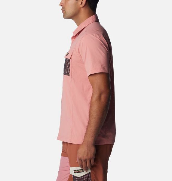 Men Columbia Painted Peak™ Woven Sleeve Shirts Pink | US-JIEWRV-637