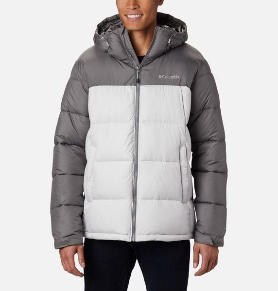 Men Columbia Pike Lake™ Hooded Down Jackets Grey / Grey | US-CXGRFO-732