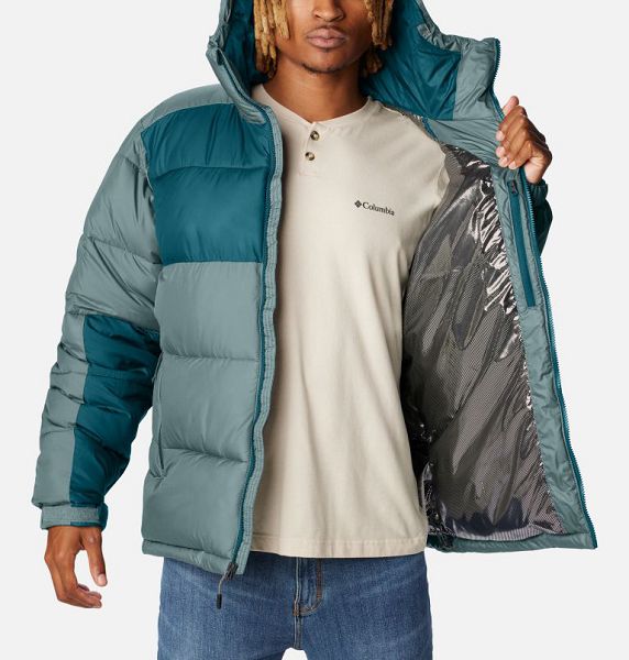 Men Columbia Pike Lake™ II Hooded Puffer Jacket Blue | US-UYLCSD-652