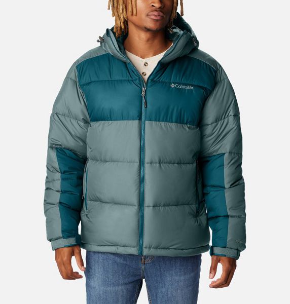 Men Columbia Pike Lake™ II Hooded Puffer Jacket Blue | US-UYLCSD-652