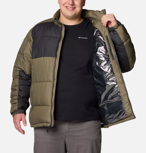 Men Columbia Pike Lake™ II Puffer Jacket Grey / Green / Dark Grey | US-LKGEQJ-345