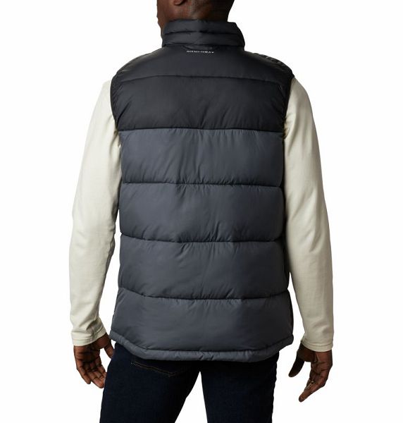 Men Columbia Pike Lake™ Puffer Vest Black / Deep Grey | US-UAMXSZ-729