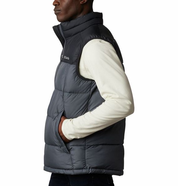 Men Columbia Pike Lake™ Puffer Vest Black / Deep Grey | US-UAMXSZ-729