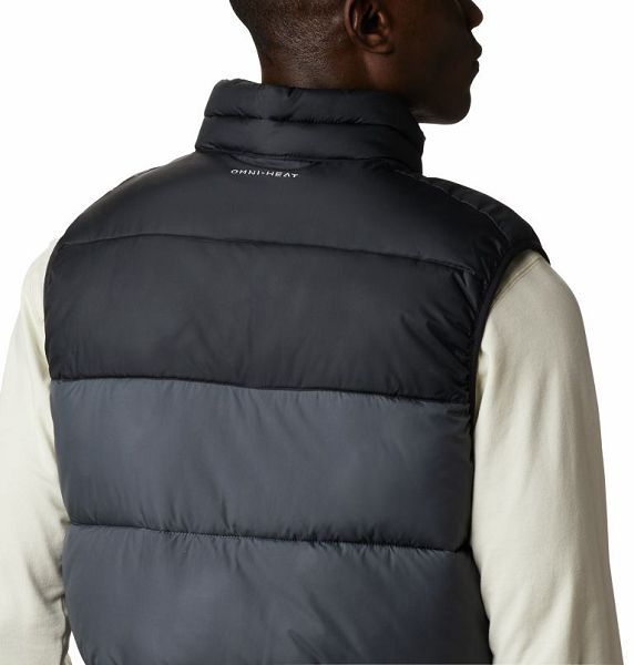 Men Columbia Pike Lake™ Puffer Vest Black / Deep Grey | US-UAMXSZ-729