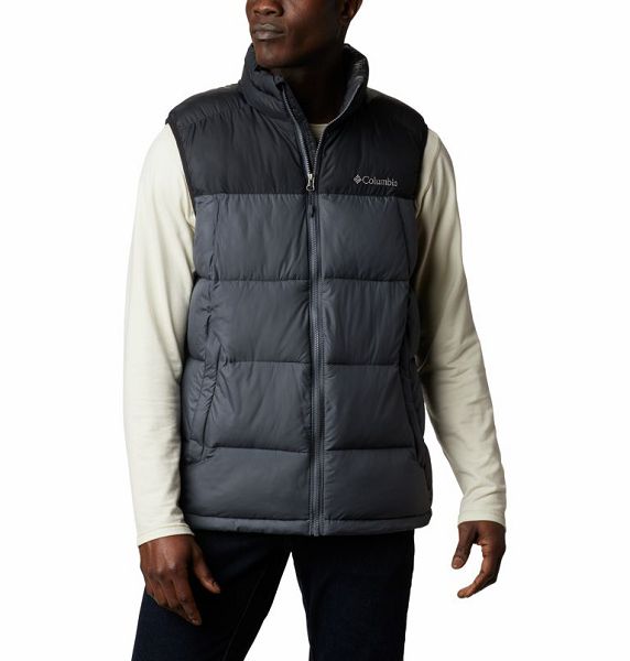 Men Columbia Pike Lake™ Puffer Vest Black / Deep Grey | US-UAMXSZ-729