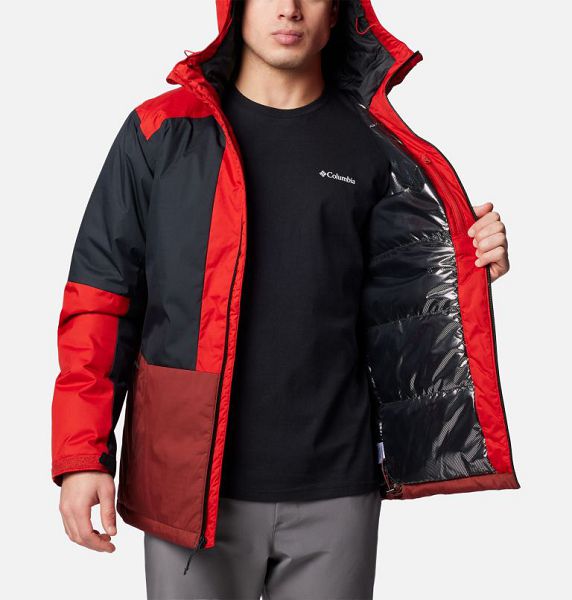 Men Columbia Point Park™ II Waterproof Insulated Jackets Red / Black / Brown | US-RNEFVT-023