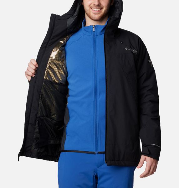 Men Columbia PowBound™ Waterproof Ski Jackets Black | US-WBSLMI-108