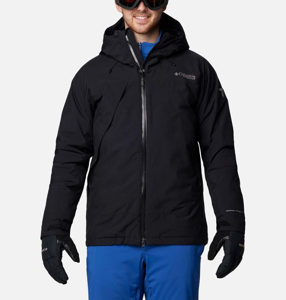 Men Columbia PowBound™ Waterproof Ski Jackets Black | US-WBSLMI-108