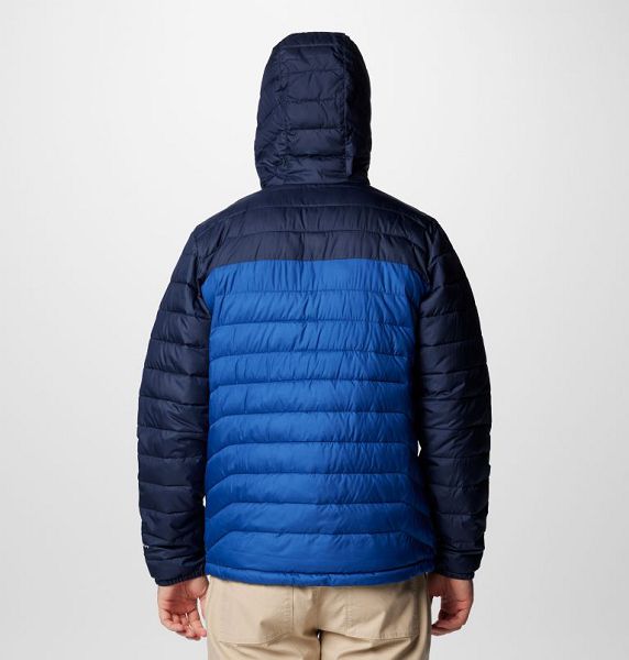 Men Columbia Powder Lite™ II Hooded Insulated Jackets Blue / Navy | US-GHEVTQ-730