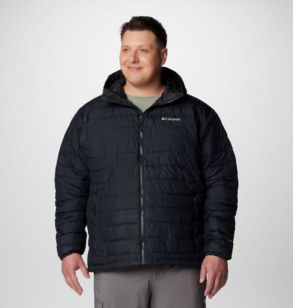 Men Columbia Powder Lite™ II Hooded Insulated Jackets Black | US-IUGAQN-784