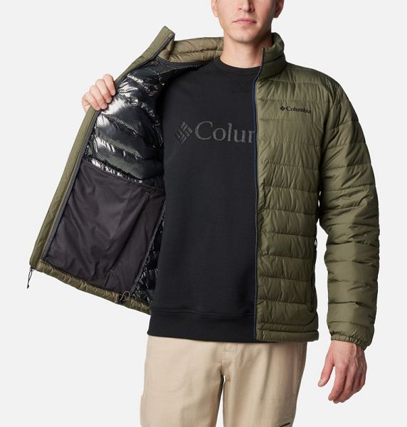 Men Columbia Powder Lite™ II Insulated Jackets Grey / Green | US-CTDBZI-035