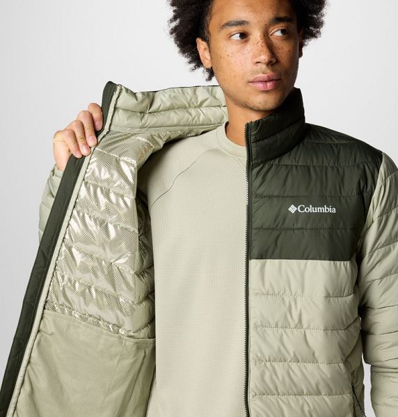 Men Columbia Powder Lite™ II Insulated Jackets Green / Grey | US-RCFIBG-743