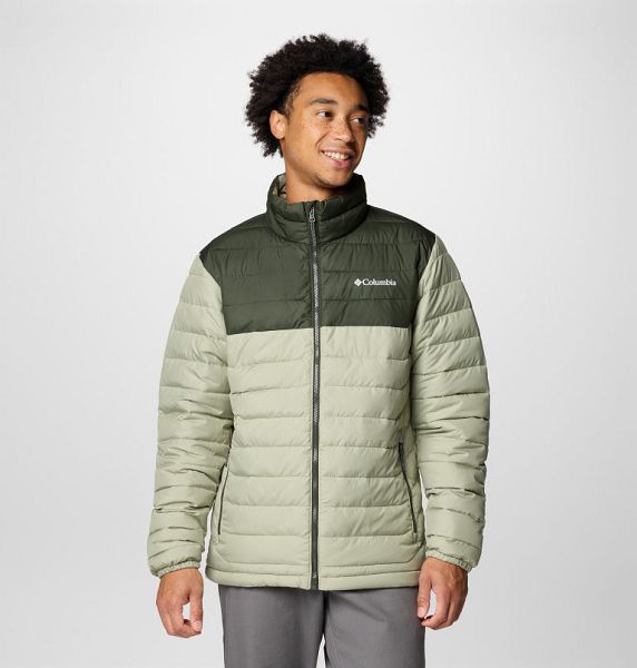 Men Columbia Powder Lite™ II Insulated Jackets Green / Grey | US-RCFIBG-743