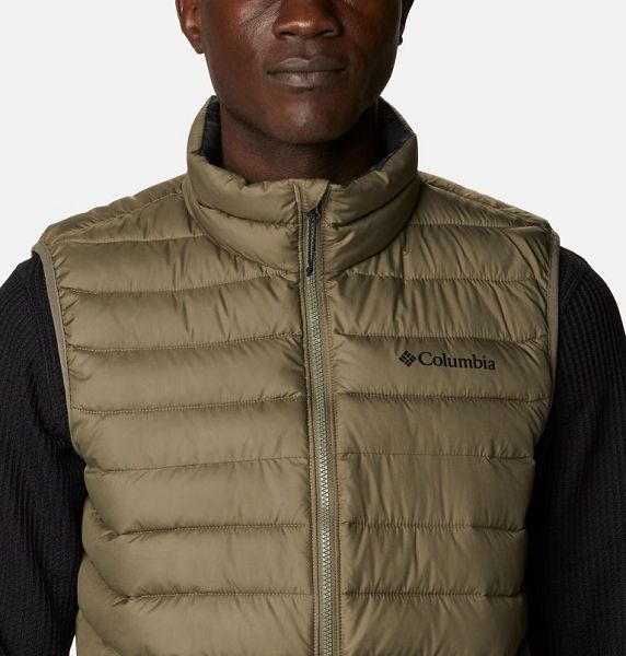 Men Columbia Powder Lite™ II Insulated Vest Grey / Green | US-QJZMRN-692