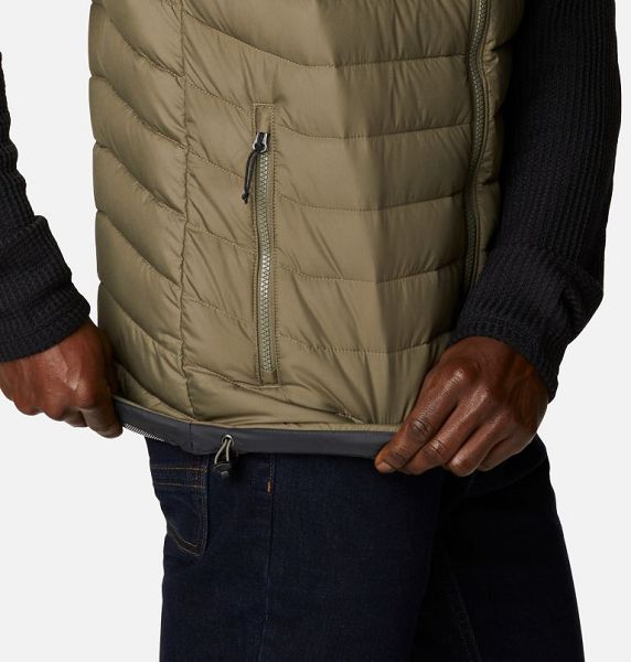 Men Columbia Powder Lite™ II Insulated Vest Grey / Green | US-QJZMRN-692