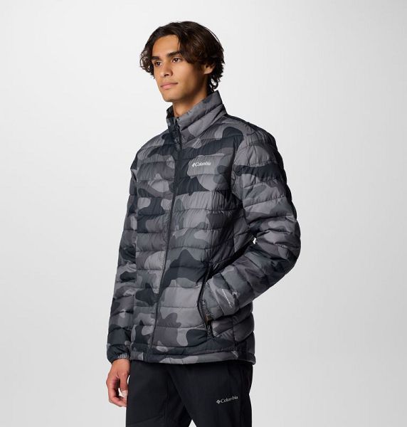 Men Columbia Powder Lite™ II Printed Insulated Jackets Black Camo | US-VNHXEO-724