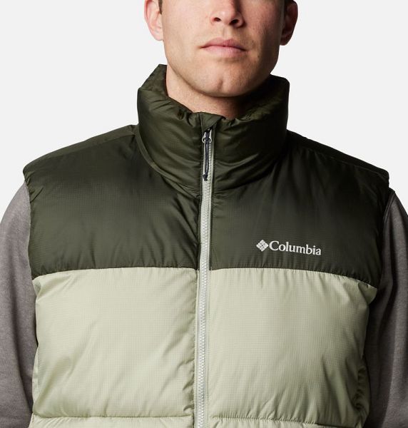 Men Columbia Puffect™ III Puffer Vest Grey / Green | US-HXGYAN-498