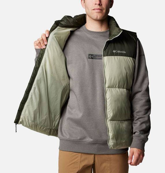 Men Columbia Puffect™ III Puffer Vest Grey / Green | US-HXGYAN-498