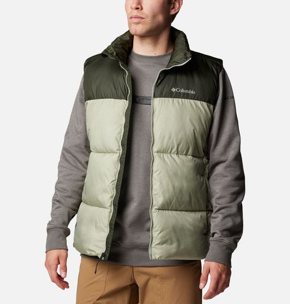 Men Columbia Puffect™ III Puffer Vest Grey / Green | US-HXGYAN-498