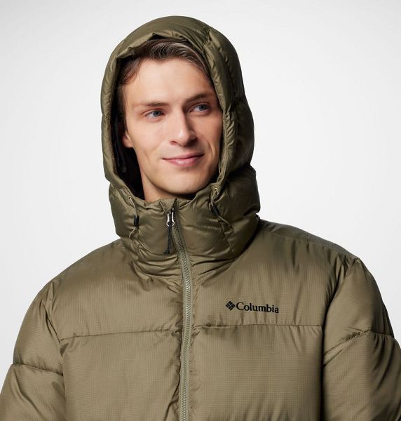 Men Columbia Puffect™ Long Puffer Jacket Grey / Green | US-WJSQRP-274