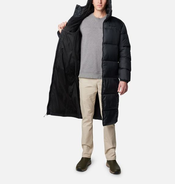 Men Columbia Puffect™ Long Puffer Jacket Black | US-VYEOTF-209