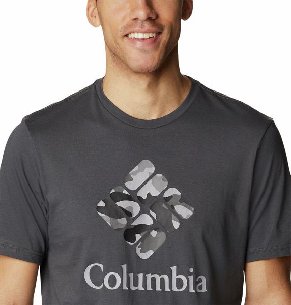 Men Columbia Rapid Ridge™ Graphic T-Shirt Dark Grey / Camo | US-GVRQNY-201