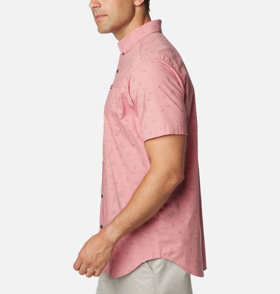 Men Columbia Rapid Rivers™ Printed Sleeve Shirts Pink | US-LYOGXT-170