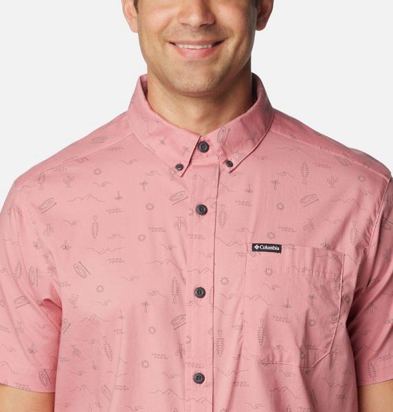 Men Columbia Rapid Rivers™ Printed Sleeve Shirts Pink | US-LYOGXT-170