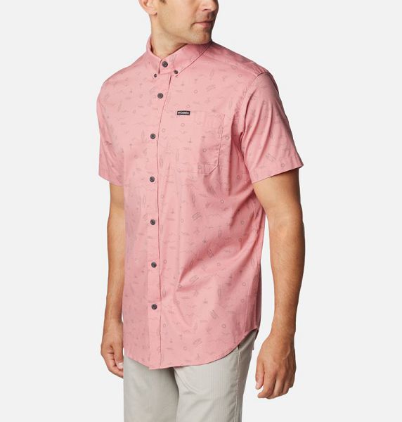 Men Columbia Rapid Rivers™ Printed Sleeve Shirts Pink | US-LYOGXT-170