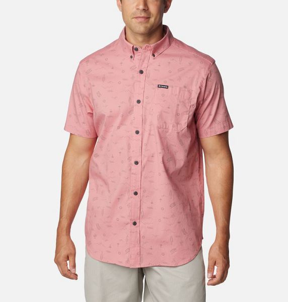 Men Columbia Rapid Rivers™ Printed Sleeve Shirts Pink | US-LYOGXT-170