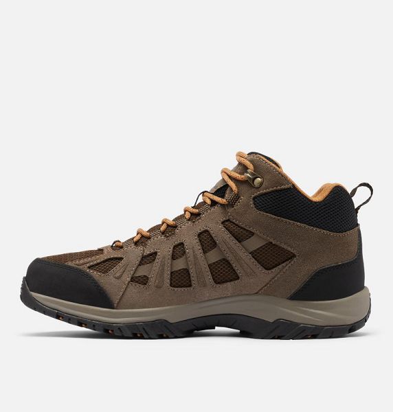 Men Columbia Redmond™ III Mid Waterproof Walking Shoes Dark Brown | US-CSGIZJ-827