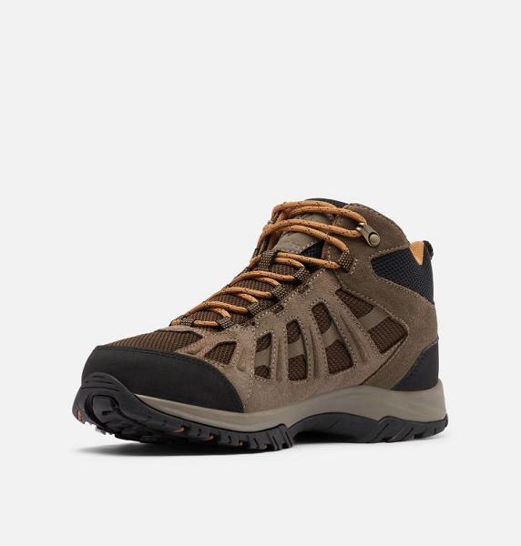 Men Columbia Redmond™ III Mid Waterproof Walking Shoes Dark Brown | US-CSGIZJ-827