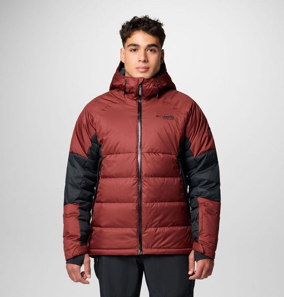 Men Columbia Roaring Fork™ II Waterproof Down Ski Jackets Brown / Black | US-SLJPYB-459